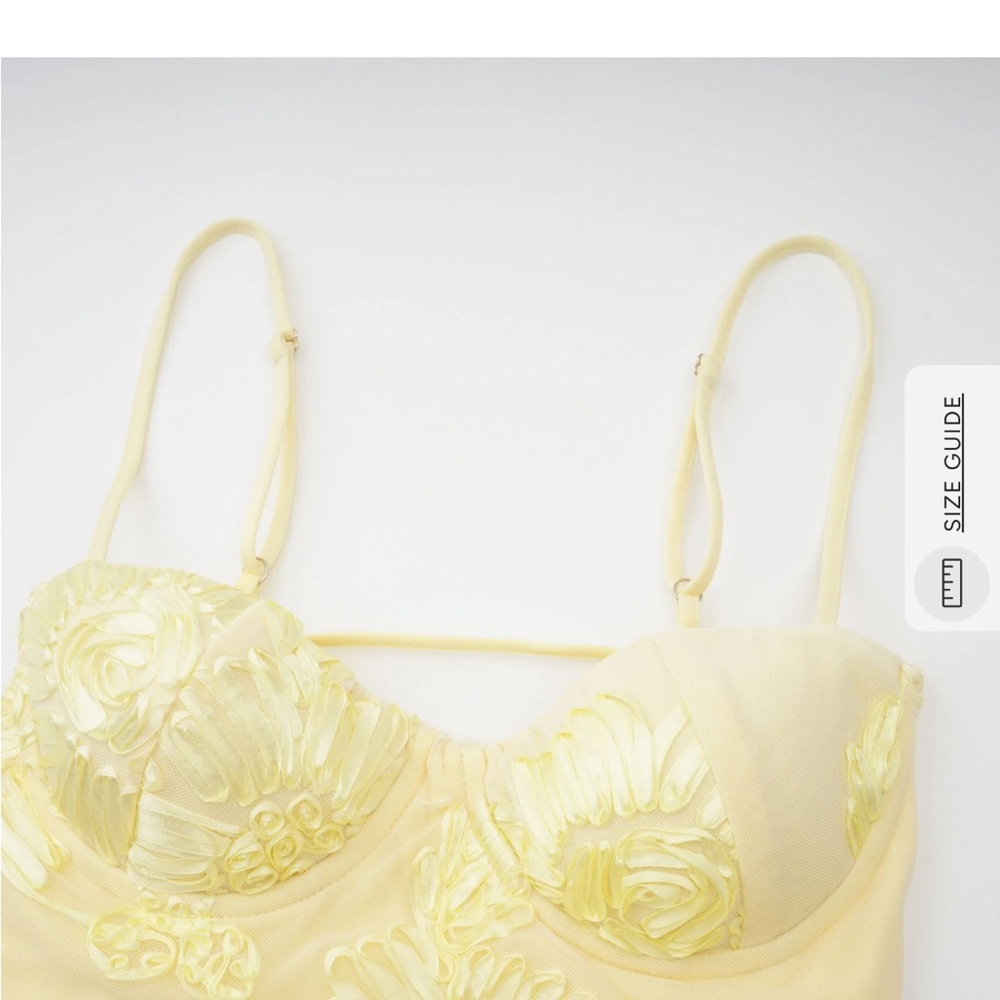 Miss Rossier Strapless Floral Embroidered Evening Gown - Yellow - Picture 5 of 7